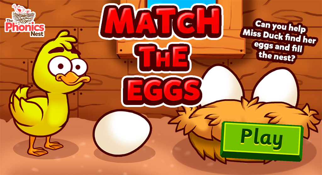 match the eggs game screen